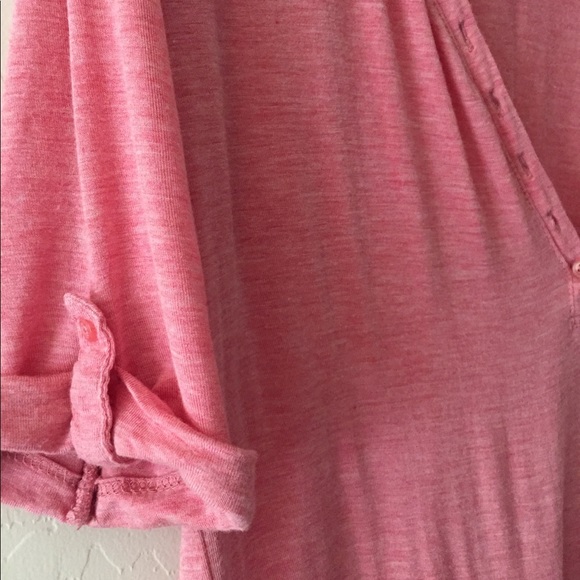 NWOT Pink Republic pink Henley Vneck Tee - Picture 3 of 5
